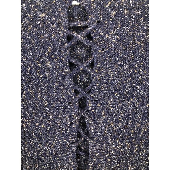 NEW RAGA Navy Astrid Laced Back Pullover Sweater Size Small S - Picture 7 of 7